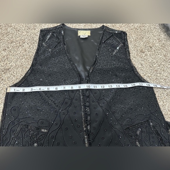 Spenser Jeremy black beaded silk vest Size Medium - Picture 8 of 8